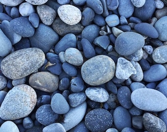 Blue Pebbles - Wells Beach, Maine - Photography