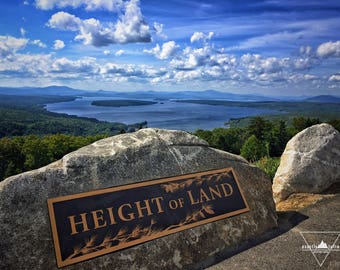 Height of Land sign - Rangeley, Maine - Photography