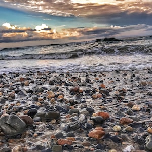 Washed Pebbles - Wells Beach, Maine - Photography