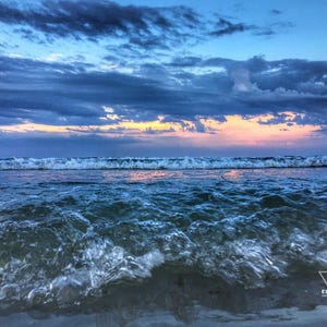 Sunset Waves - Wells Beach, Maine - Photography