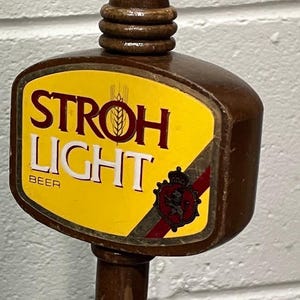 Uchwyt kranu Stroh's Light Beer, Vintage Stroh's, piwo Detroit, piwo Vintage, bar, uchwyt kranu, piwo, Vintage Detroit