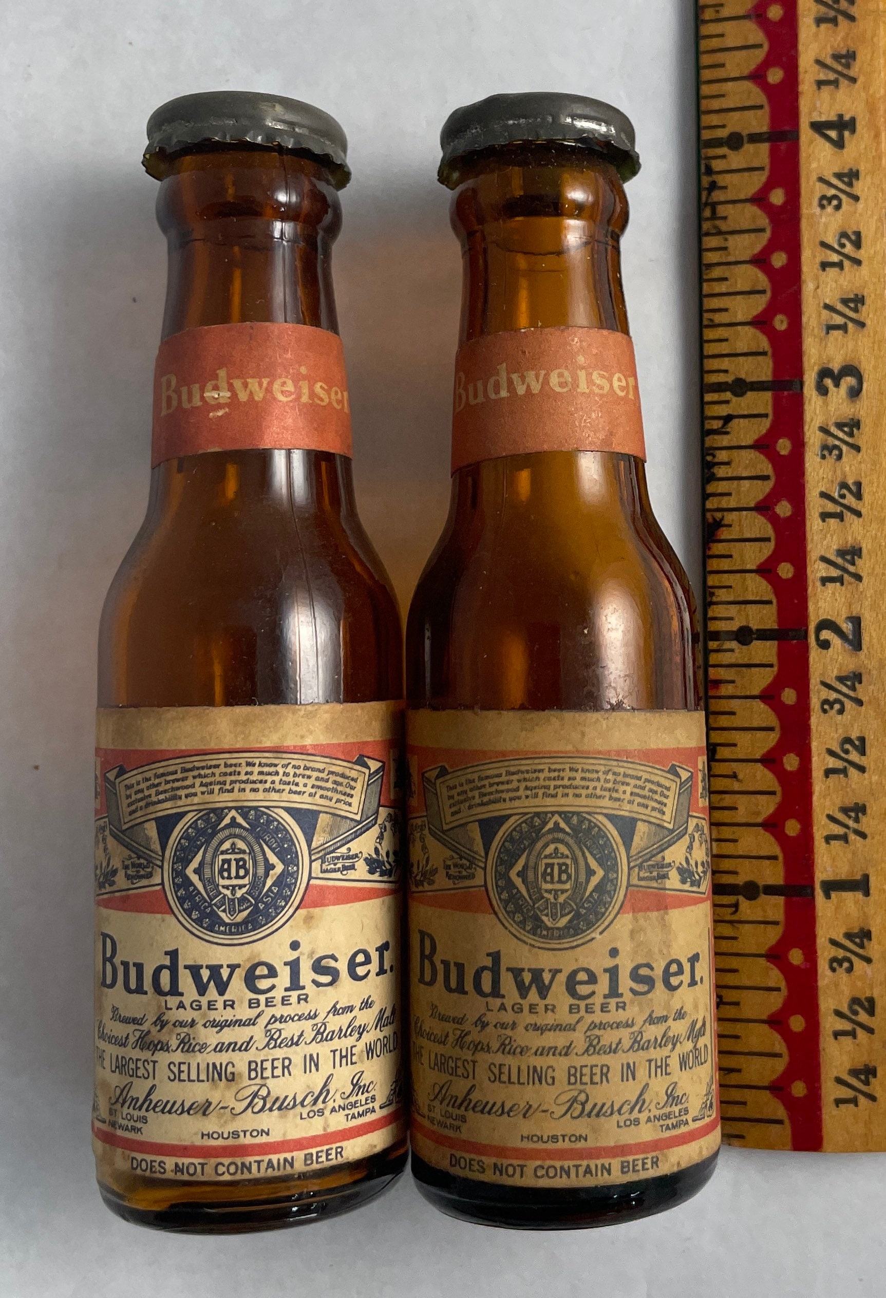 Vintage Budweiser Beer Salt and Pepper Shaker Set of Two 2 Muth Buffalo