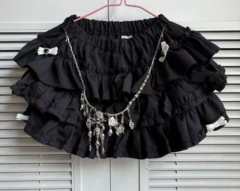 Handmade remake lace skirts cute skirts bow skirts chain skirts mini skirts punk skirts for women girl skirts y2k skirts