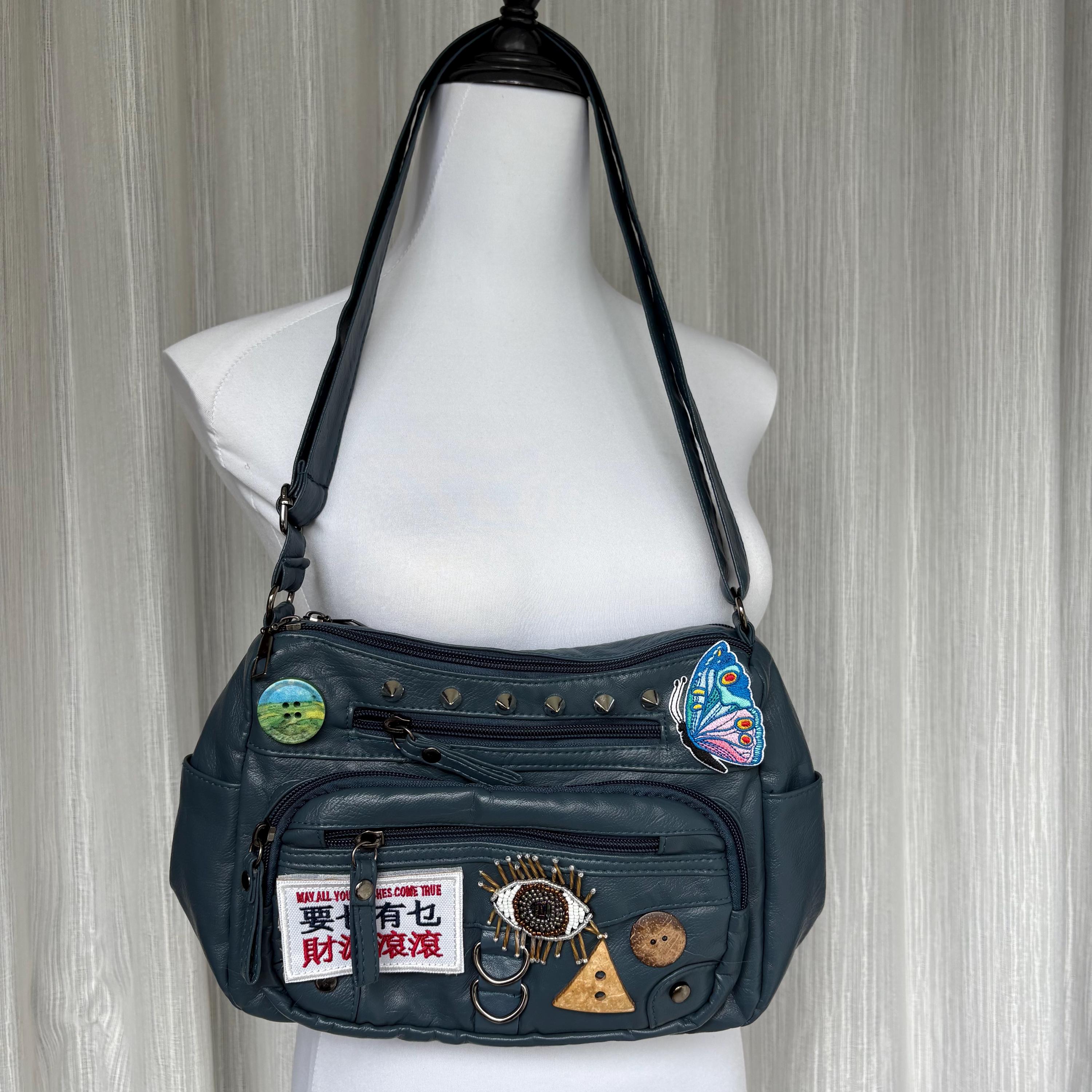 バッグ 00s archive gimmick leather grunge bag Grunge Black Bags