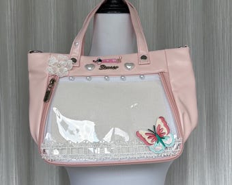 Bolso ita hecho a mano con broche de encaje de color, bolso ita con broche, bolso con ventana, bolso de hombro para mujer y niña, bolso de viaje para fiesta