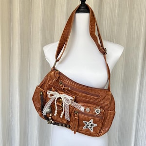 Handmade remake leather bags tote bags shoulder bags punk bags gothic bags rivet bags for women girl bags party bags travel bags