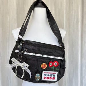 Handmade remake leather bag punk handbags crossbody bags cute bags tote bags for women girl party bags travel bags
