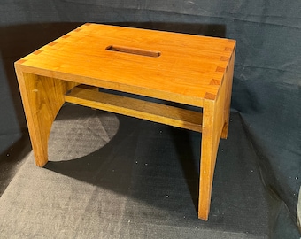 Vintage Wood Step Stool, Rustic Wood Step Stool, Wood Foot Stool