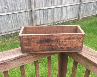 Antique Wood Shipping Box, Rustic Storage Box, Primitive Crate