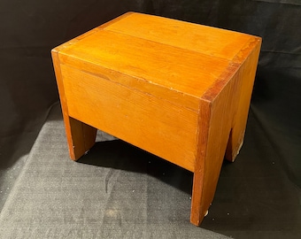 Vintage Hand-Made Wood Step Stool, Rustic Wood Step Stool, Wood Foot Stool