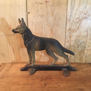 Antique German Shepherd Doorstop, Large German Shepherd, Cast Iron German Shepherd