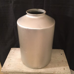 Large Vintage Aluminum Milk Can, Aluminum Canister
