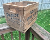 Pequot Spring Beverage Crate, Wood Beverage Crate, Vintage Crate