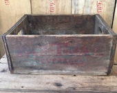 Vintage Nehi Par-T-Pak Crate, Wood Soda Crate, Rustic Storage Crate, Pop Crate