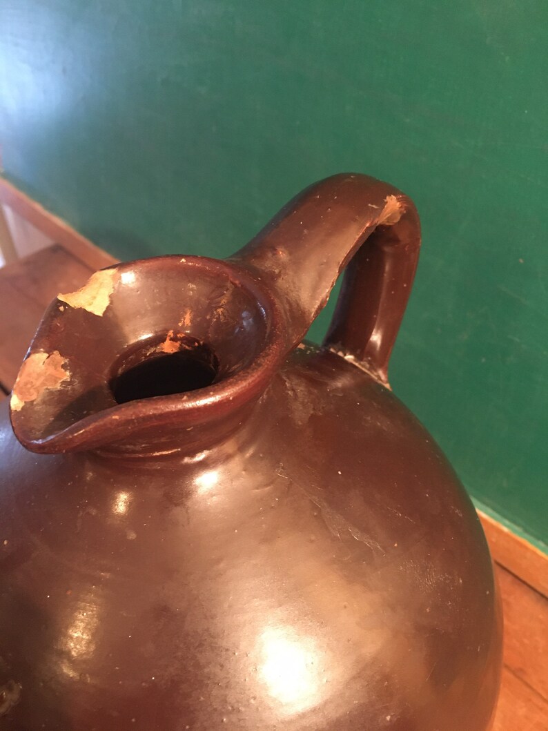 Antique Brown Stoneware Molasses Jug J. Fisherlyonsny Etsy