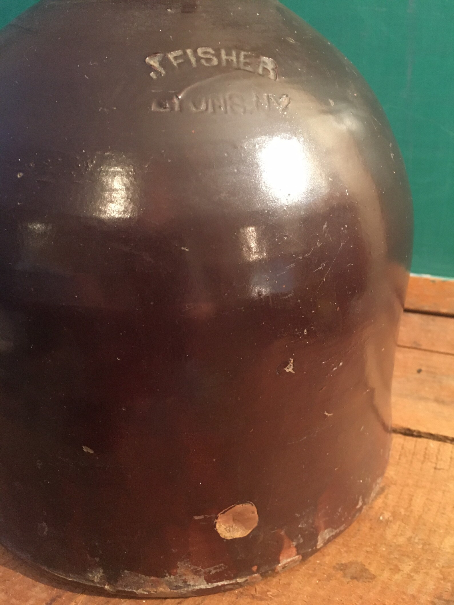 Antique Brown Stoneware Molasses Jug J. Fisherlyonsny Etsy