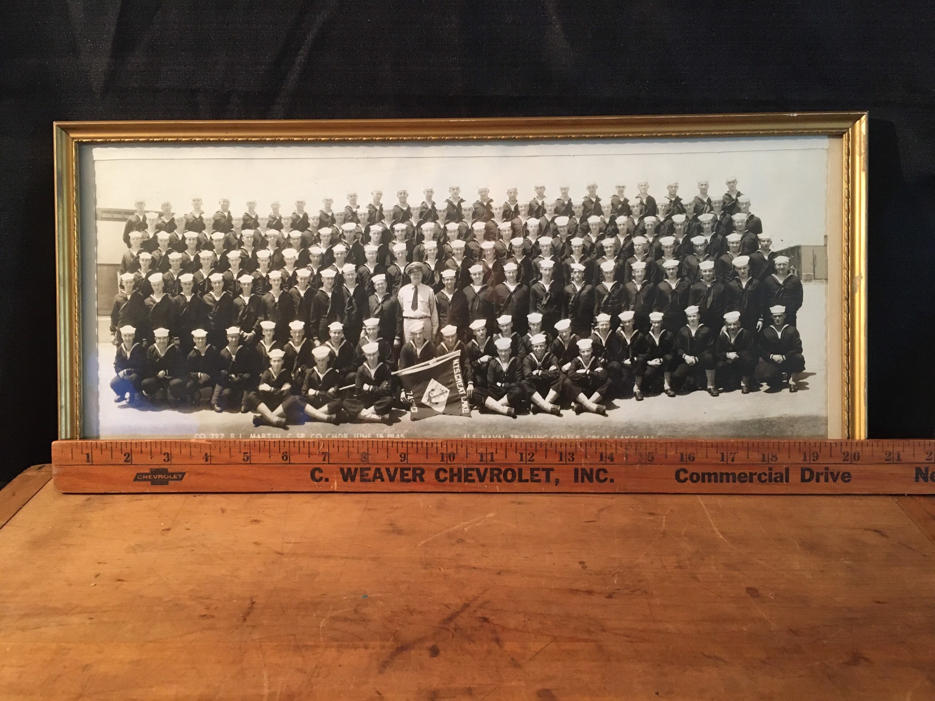 Framed 1945 US Navy Photograph, US Naval Training Center, Great