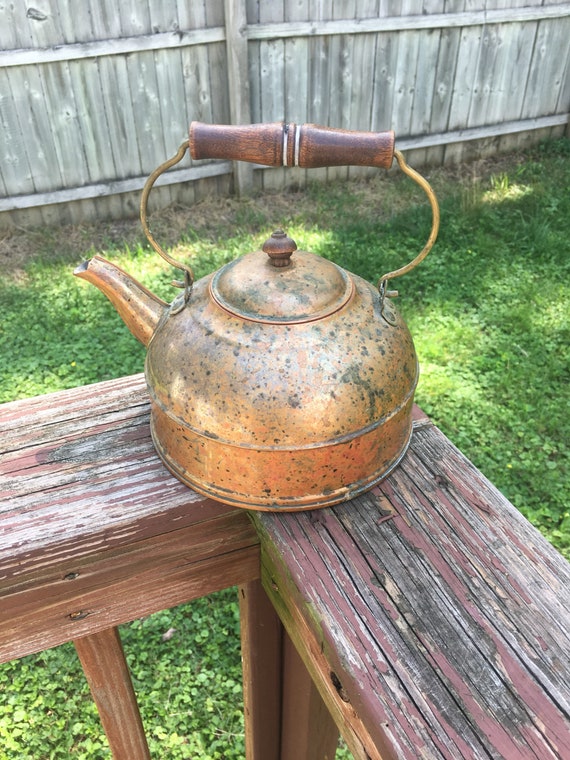 Copper Tea Kettle Vintage Copper Kettle French Country Etsy