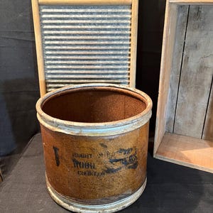 Vintage Hardware Store Screw Bucket, General Store Storage, Storage Organization, Vintage Wood Box, Primitive Farmhouse Decor