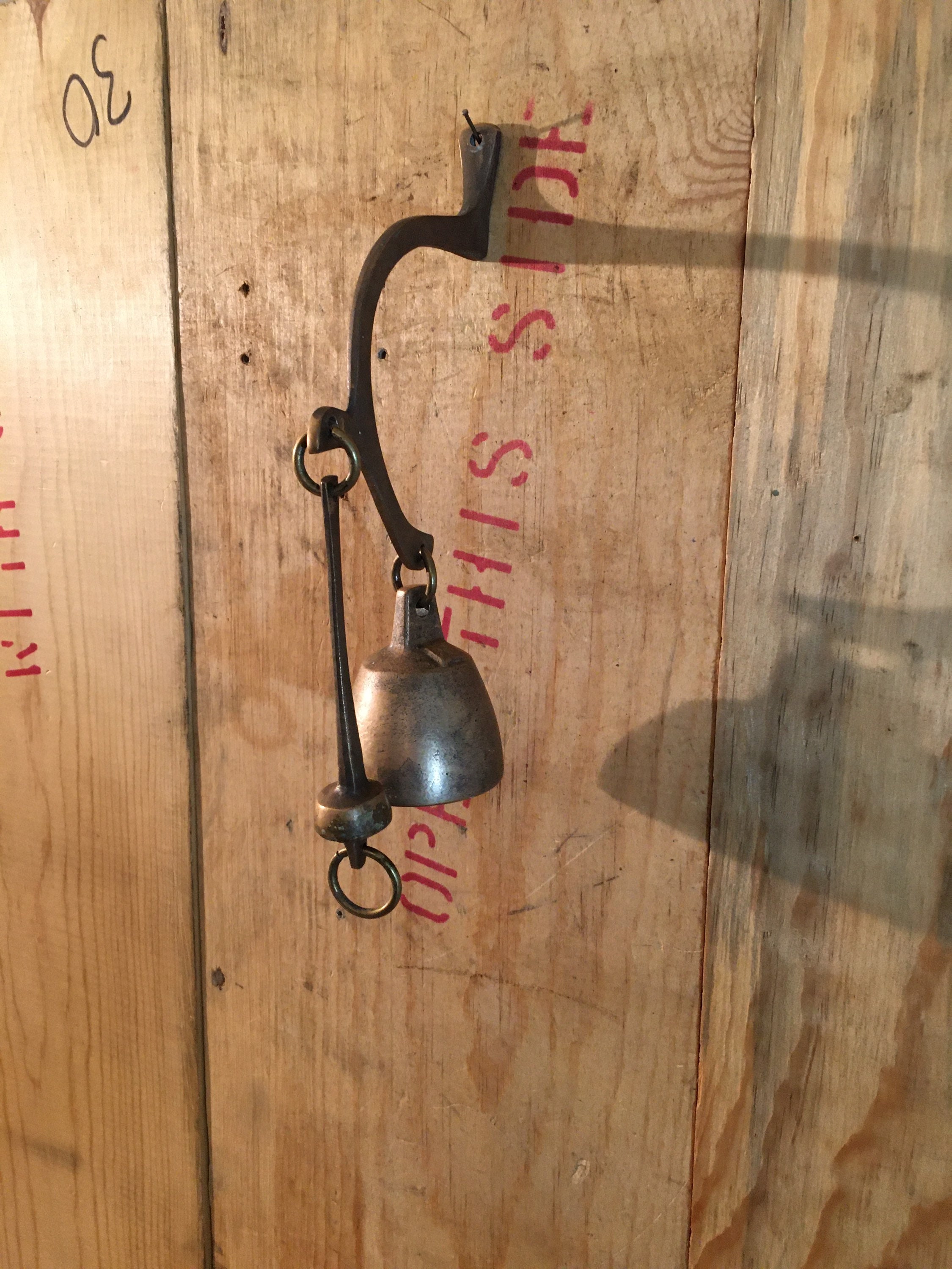 Vintage Small Bronze Door Bell Wall Mounted Bell Vintage Etsy