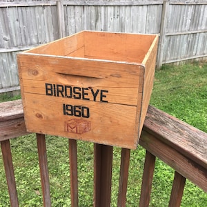 Vintage Birdseye Matches Crate, Wood Shipping Crate, Rustic Storage Crate