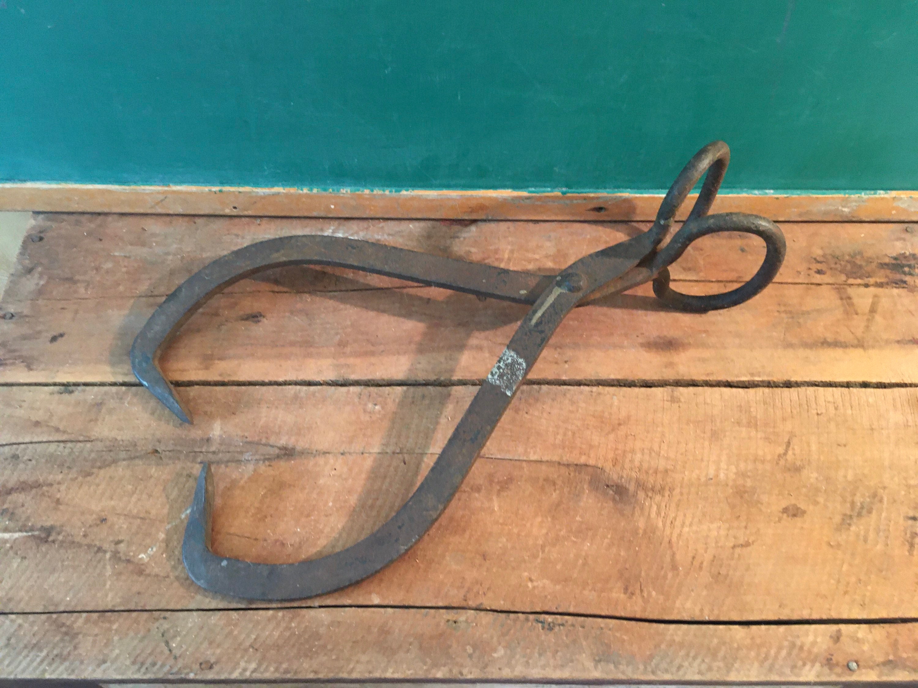 Hand Antique Ice Block Tongs Ice Hook Hand Etsy