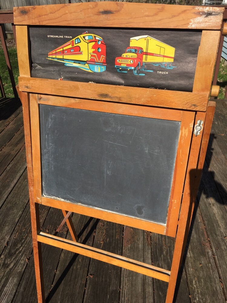 Vintage Slate Chalkboard Easel Vintage Child's Etsy