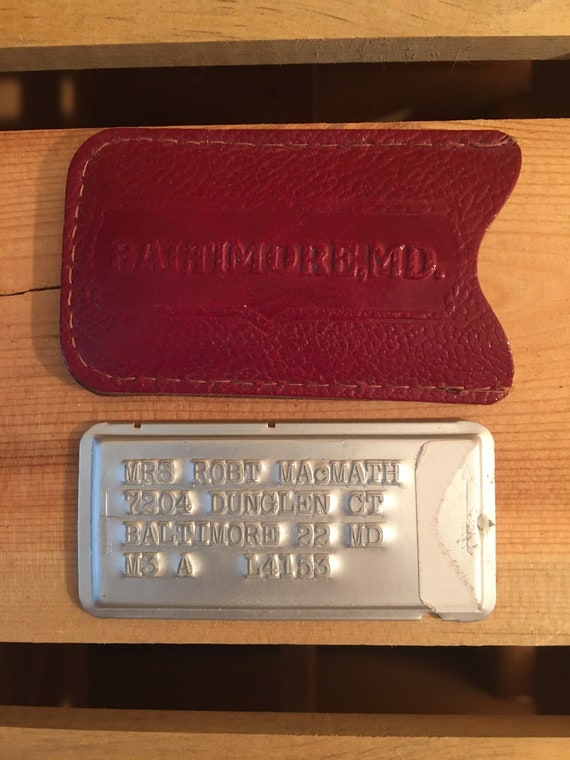 Charga-Plate, Vintage Metal Charge Plate, Leather… - image 4