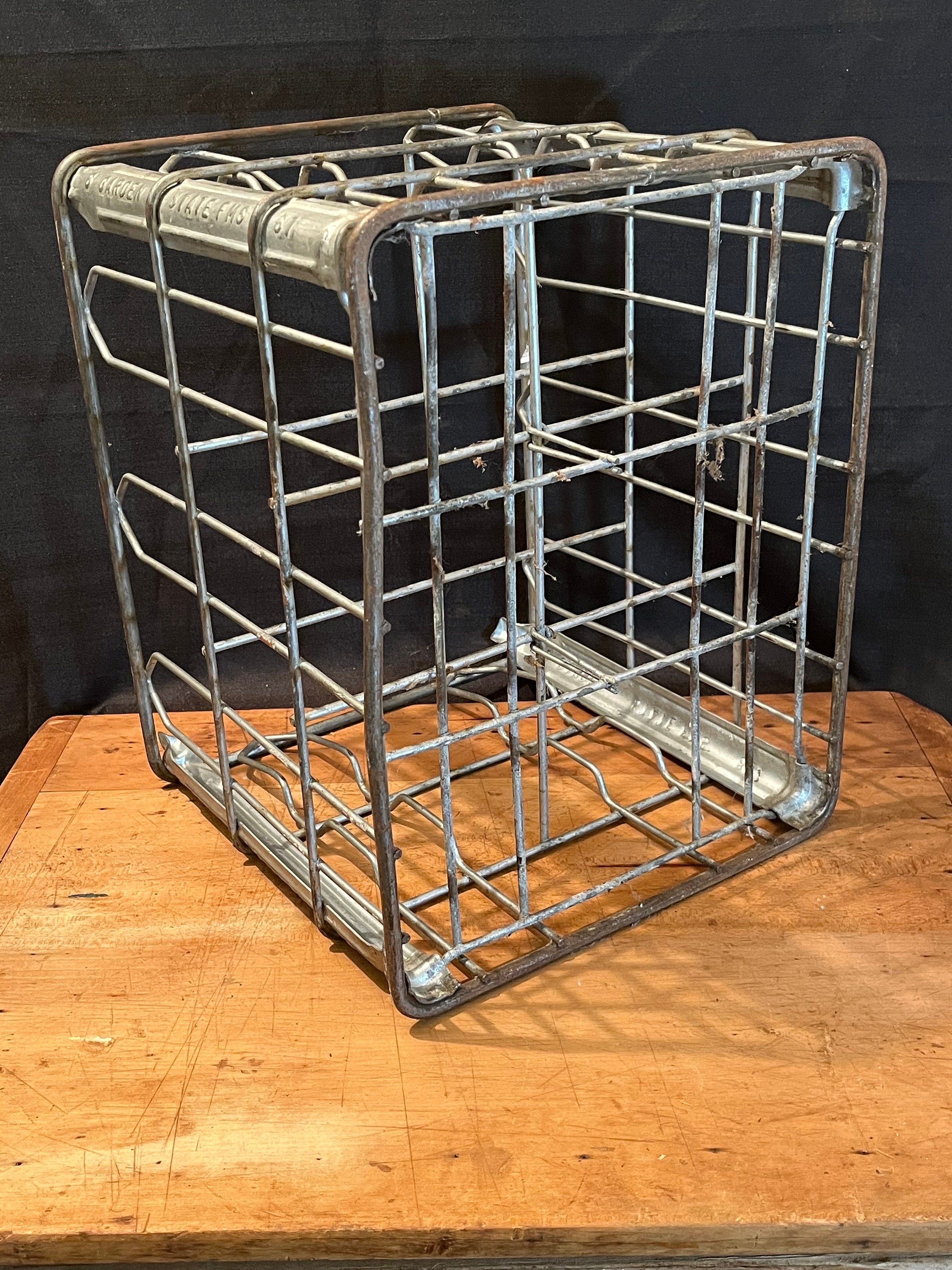1967, Vintage Garden State Farms Milk Crate, Wire Milk Crate