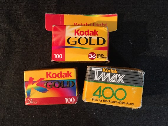 Vintage Kodak 35mm Camera Film, Kodak Tmax 400 Black and