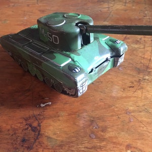Vintage Cragstan M-50, Toy Military Tank, Tin Toy, Made in Japan