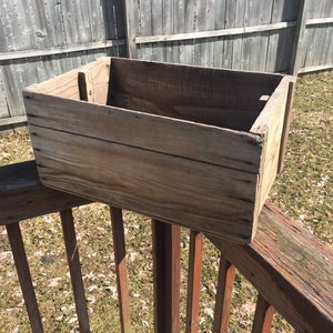 Vintage Wood Shipping Crate, Rustic Storage Box, Primitive Storage