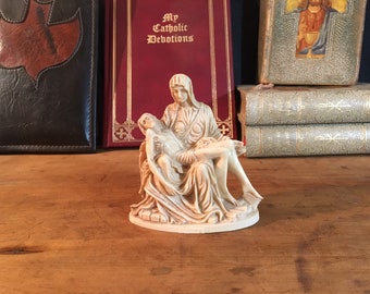 Vintage Pieta Statue, Jesus and Virgin Mary, Resin Sculpture, Religious Figurine, Christian Statue