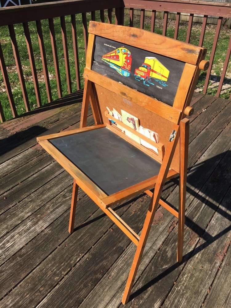 Vintage Slate Chalkboard Easel Vintage Child's Etsy