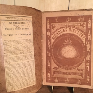 1868 Charles Dickens,  The Life and Adventures of Nicholas Nickleby, Antique Book