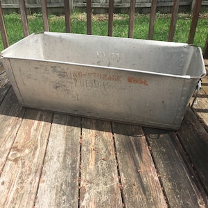 Vintage Loblaw Metal Bin, Industrial Storage Crate, Vintage Crate, Rustic Storage Box, Primitive Storage