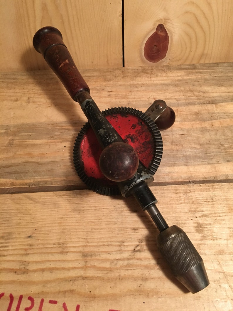 Vintage Craftsman Hand Crank Drill 1071 Vintage Hand Tool Man Cave Decor