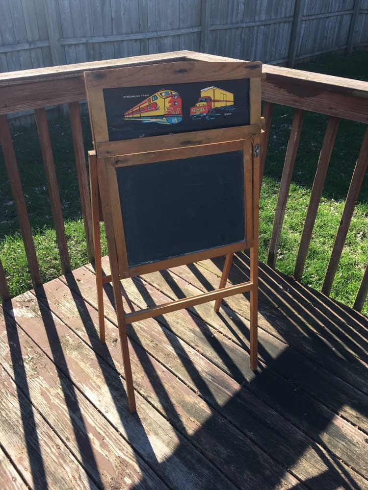 Vintage Slate Chalkboard Easel Vintage Child's Etsy