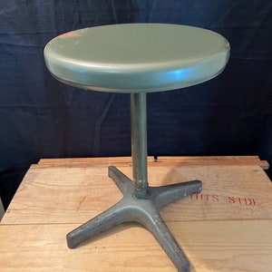 Vintage Adjustable Industrial Stool, Adjustrite Stool, Workshop Stool, Tall Metal Stool