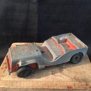 Vintage TootsieToy, U. S. Army Jeep, Metal Toy Car, Vintage Red Jeep