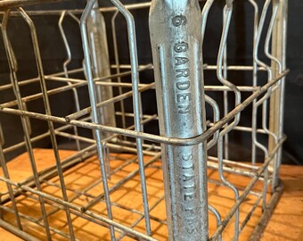1967, Vintage Garden State Farms Milk Crate, Wire Milk Crate