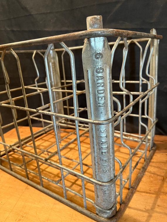 1967, Vintage Garden State Farms Milk Crate, Wire Milk Crate