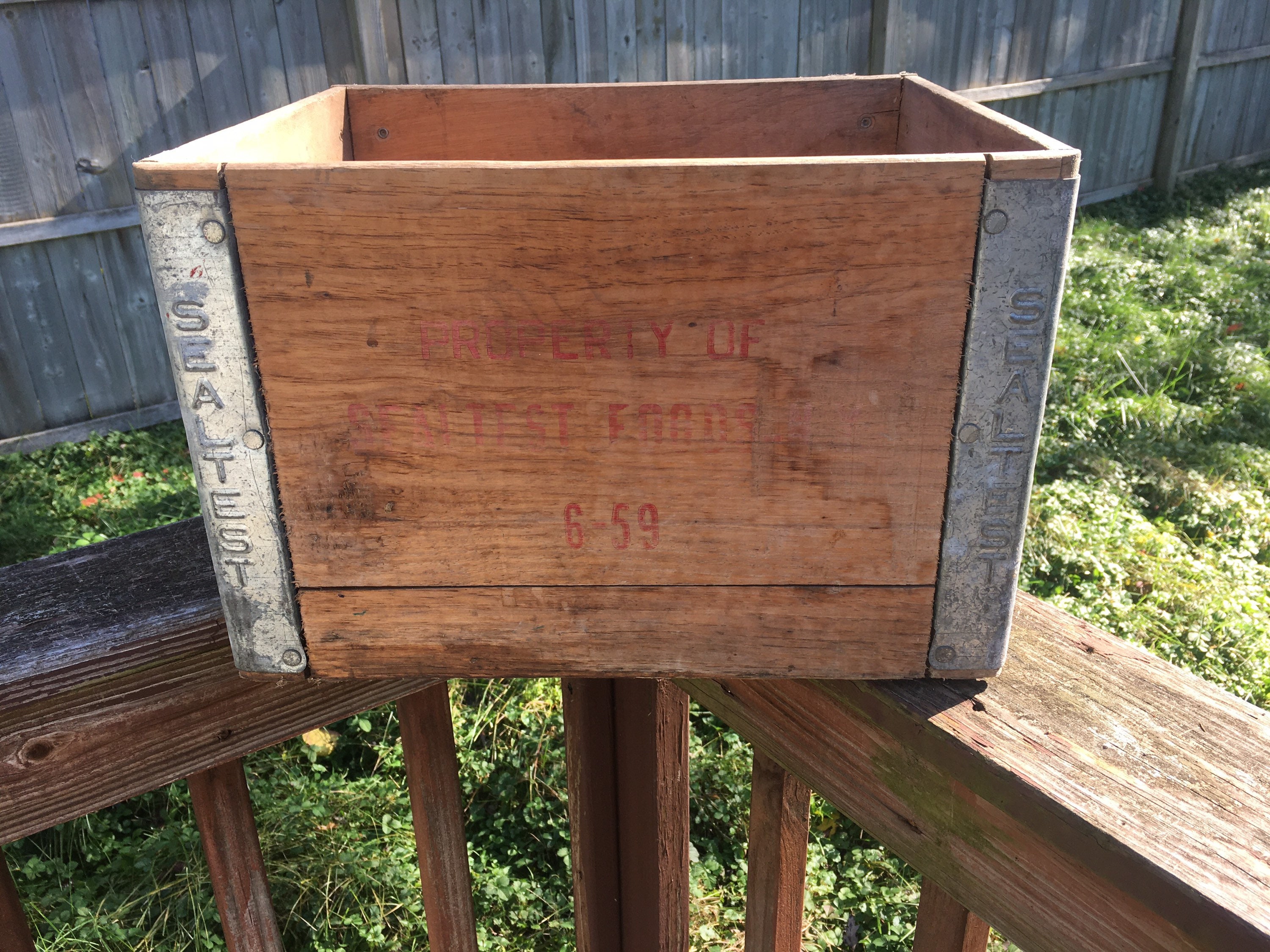 Vintage Sealtest Milk Crate, Milk Box, Rustic Milk Crate, Wood and