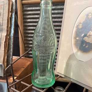 1952 Coca-Cola Bottle, Hobble-skirt Coke Bottle, Vintage Coca Cola Bottle, Embossed Bottle, Soda Advertising