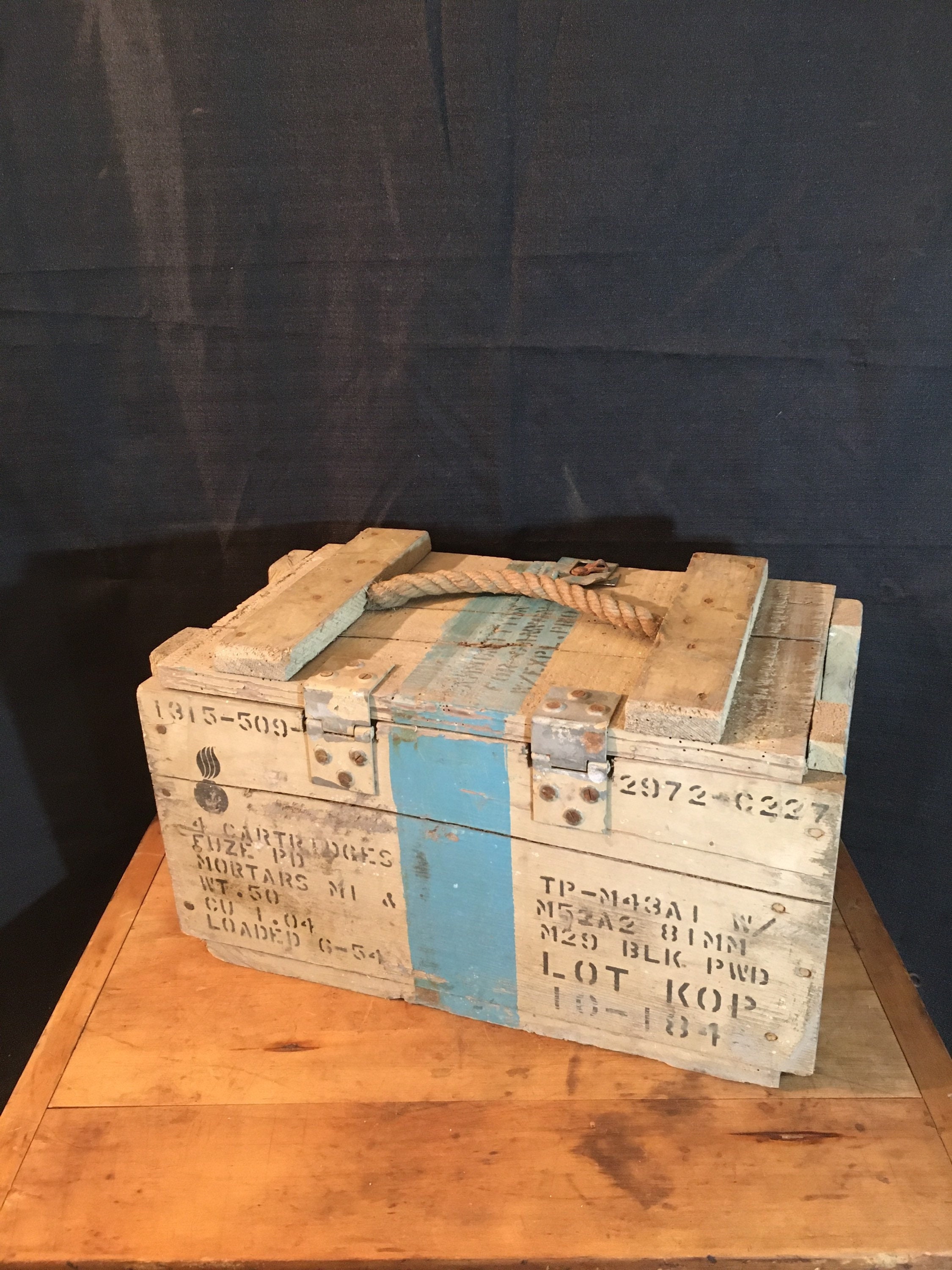 Vintage wooden military crate, Soviet Union 1980