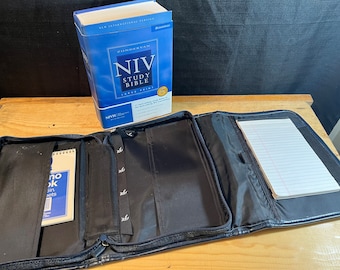 Holy Bible and Bible Carrier, Zondervan NIV Study Bible, King James Version, The Zondervan Corp., Vintage Bible