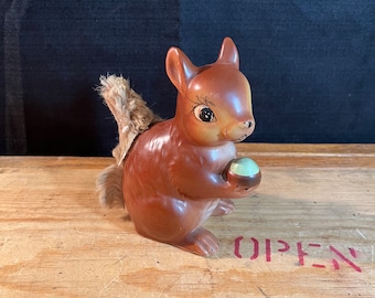 Vintage Ceramic Squirrel and Acorn Coin Bank ESD Japan Hand 