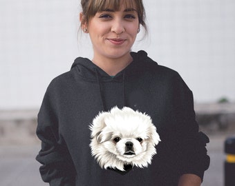 Retrato de mascota personalizado de Peak de la foto en la sudadera con capucha. La sudadera con capucha personalizada con retrato de perro o gato es un gran regalo. Tallas juveniles. Envío gratis