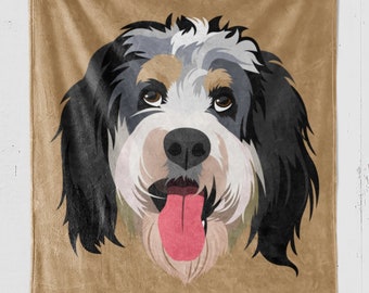 Retrato de mascota personalizado de Peak de Photo Minky o Sherpa Blanket. La manta polar personalizada con retrato de perro o gato es un gran regalo. Envío gratis