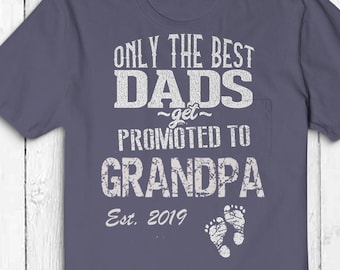 PEAK Personalized T Shirt  Best Dads Get Promoted  Great Gift for Grandpa or Dad. FREE Shipping